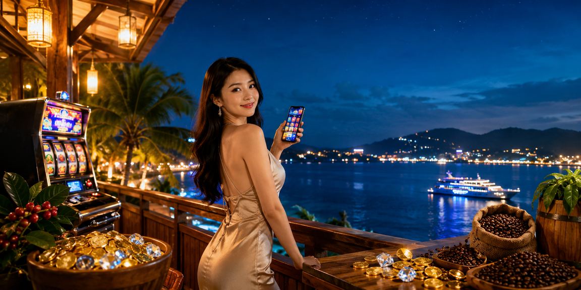 Người chơi slot jackpot tại Phú Quốc với cà phê sáng
